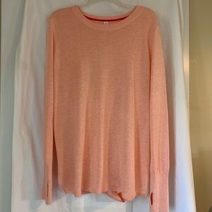 Lululemon 'Bring it Backward' peach open back sweater